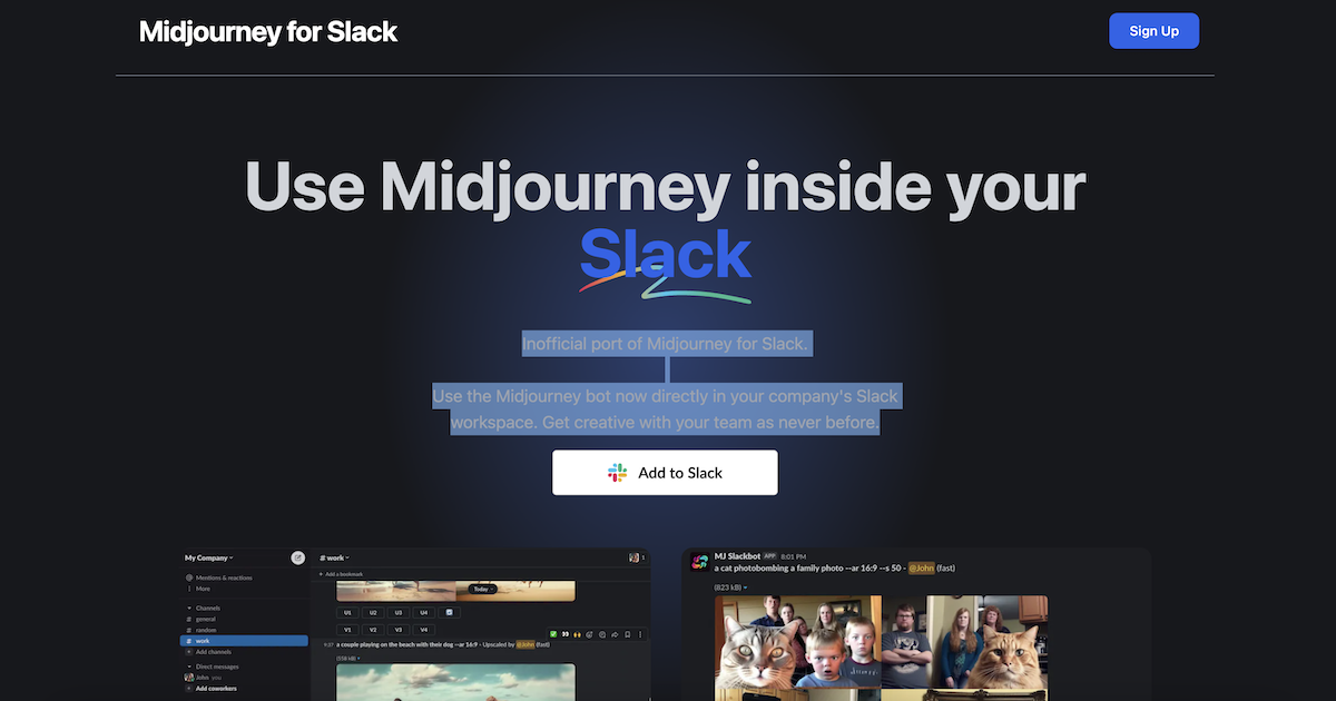 Midjourney for Slack